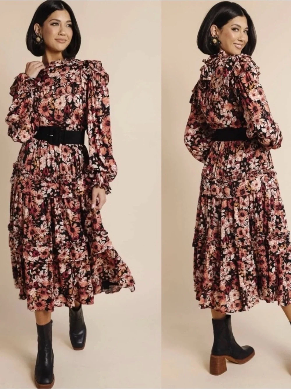 Rachel Parcell Autumn Bouquet
Tiered Midi Dress Size 16 - Picture 10 of 10